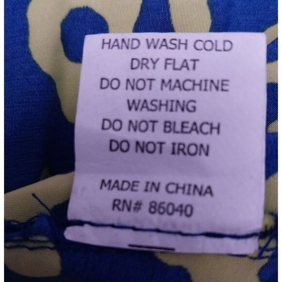 Lily and Taylor Elizeh Blue and Yellow Dress Womens Size 4 - Picture 7 of 9